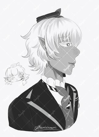 b&amp;w simple bust